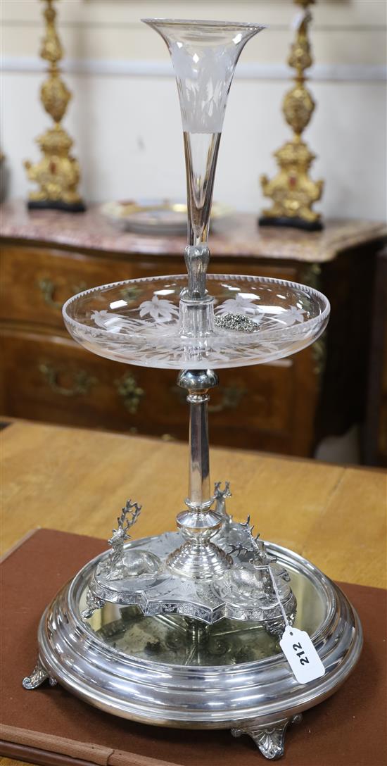 A Victorian silver plated centrepiece Centrepiece approx. H.60cm